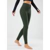 imagebaleaf Leggings for Women Fleece Lined Tights Thermal Warm Winter High Waisted Thick Yoga Pants Cold Weather Inner PocketArmy Green