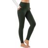 imagebaleaf Leggings for Women Fleece Lined Tights Thermal Warm Winter High Waisted Thick Yoga Pants Cold Weather Inner PocketArmy Green