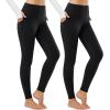 imagebaleaf Leggings for Women Fleece Lined Tights Thermal Warm Winter High Waisted Thick Yoga Pants Cold Weather Inner PocketBlackblack