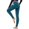 imagebaleaf Leggings for Women Fleece Lined Tights Thermal Warm Winter High Waisted Thick Yoga Pants Cold Weather Inner PocketUtility Blue