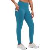 imagebaleaf Leggings for Women Fleece Lined Tights Thermal Warm Winter High Waisted Thick Yoga Pants Cold Weather Inner PocketUtility Blue