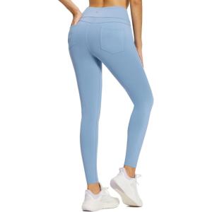 imagebaleaf Jeggings for Women Fleece Lined Pants Thermal Warm Winter High Waisted Leggings 4 Pockets Waterproof Running Tights04blue