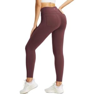 imagebaleaf Jeggings for Women Fleece Lined Pants Thermal Warm Winter High Waisted Leggings 4 Pockets Waterproof Running Tights04wine Red