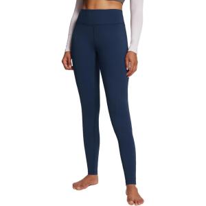 imagebaleaf Leggings for Women Fleece Lined Tights Thermal Warm Winter High Waisted Thick Yoga Pants Cold Weather Inner PocketDark Blue