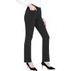 imagebaleaf Womens Yoga Dress Pants Stretchy Work Slacks Business Casual Straight LegBootcut Pull on Trousers w 4 PocketsBlack