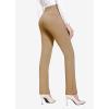 imagebaleaf Womens Yoga Dress Pants Stretchy Work Slacks Business Casual Straight LegBootcut Pull on Trousers w 4 PocketsCoco Creme