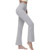 imagebaleaf Womens Cotton Flare Yoga Pants High Waisted Bootcut Bell Bottom Leggings Dressy Work Office Trousers Light Grey XL