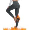 imagebaleaf Womens Fleece Lined Leggings Thermal Warm Winter Tights High Waisted Thick Yoga Pants Cold Weather with PocketsDark Heather Gray
