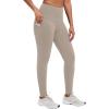 imagebaleaf Womens Fleece Lined Leggings Thermal Warm Winter Tights High Waisted Thick Yoga Pants Cold Weather with PocketsKhaki