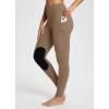 imagebaleaf Womens Winter Horse Riding Pants Fleece Breeches KneePatch Equestrian with Pockets Tights Horseback LeggingsBrown