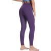 imagebaleaf Womens Winter Riding Pants Full Seat Breeches Fleece Horse Equestrian Tights Horseback Leggings Zipper PocketsPurple