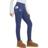 imagebaleaf Thick Leggings for Women Water Resistant Snow Pants Fleece Lined Leggings Winter Ski Hiking Pants with Zip PocketsNavy Blue