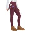 imagebaleaf Thick Leggings for Women Water Resistant Snow Pants Fleece Lined Leggings Winter Ski Hiking Pants with Zip PocketsWine Red