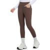 imagebaleaf Womens Thick Fleece Lined Leggings Winter Warm Jeggings Water Resistant High Waisted Tights Snow Pants 4 PocketsDark Brown