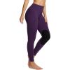 imagebaleaf Womens Winter Horse Riding Pants Fleece Breeches KneePatch Equestrian with Pockets Tights Horseback LeggingsPurple