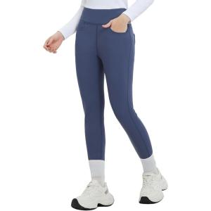 imagebaleaf Womens Thick Fleece Lined Leggings Winter Warm Jeggings Water Resistant High Waisted Tights Snow Pants 4 PocketsNavy Blue