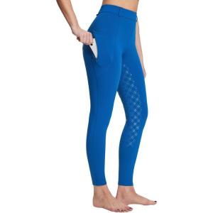 imagebaleaf Womens Winter Riding Pants Full Seat Breeches Fleece Horse Equestrian Tights Horseback Leggings Zipper PocketsBlue