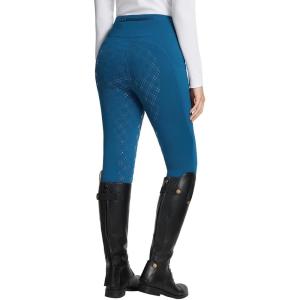 imagebaleaf Womens Winter Riding Pants Full Seat Breeches Fleece Horse Equestrian Tights Horseback Leggings Zipper PocketsBlueb