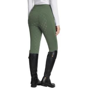 imagebaleaf Womens Winter Riding Pants Full Seat Breeches Fleece Horse Equestrian Tights Horseback Leggings Zipper PocketsGreenb