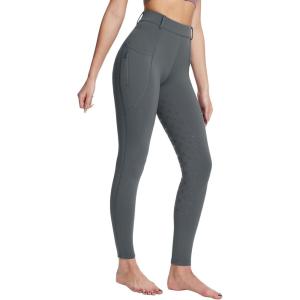 imagebaleaf Womens Winter Riding Pants Full Seat Breeches Fleece Horse Equestrian Tights Horseback Leggings Zipper PocketsGrey