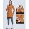 imagebaleaf Womens Fleece Dress Sweatshirt Winter Dress Tunic Long Warm Quarter Zip Up Pullover Jackets with Pocket OutdoorCaramel