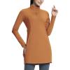 imagebaleaf Womens Fleece Dress Sweatshirt Winter Dress Tunic Long Warm Quarter Zip Up Pullover Jackets with Pocket OutdoorCaramel