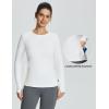 imagebaleaf Womens Thermal Long Sleeve Shirts Fleece Lined Tops Winter Cold Weather Running Gear Base LayerWhite1