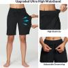 imagebaleaf Womens 9quot High Waisted Swim Board Shorts Quick Dry Swimsuits Bottoms with DrawstringBlack