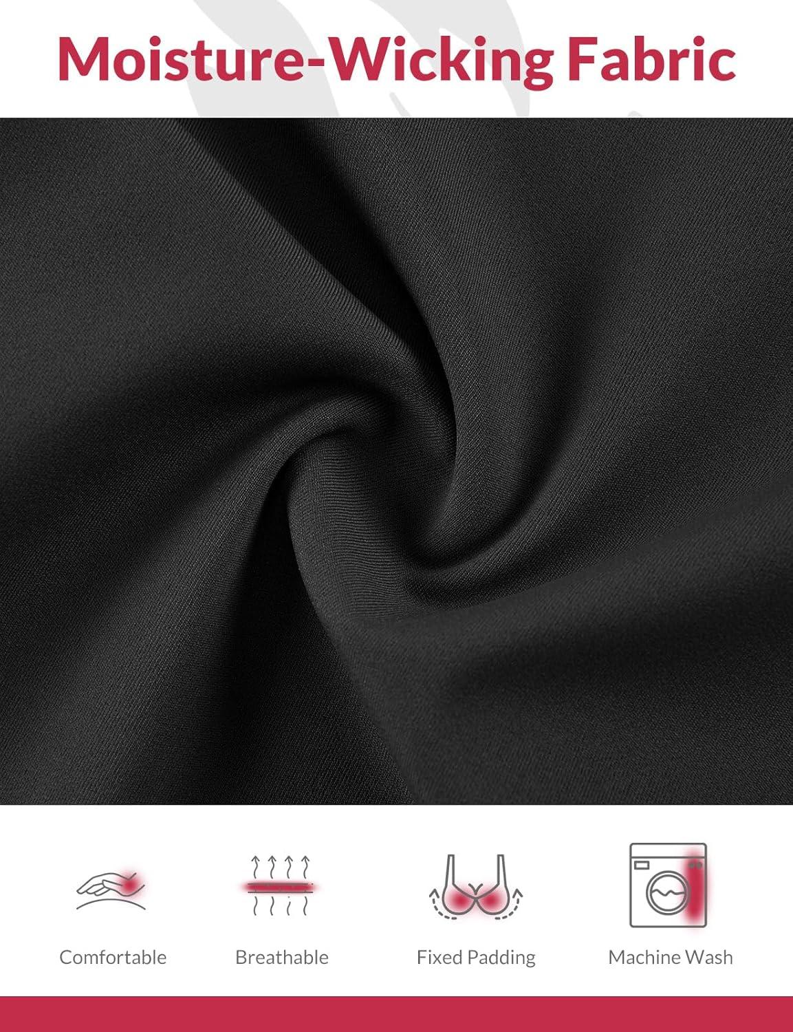 imagebaleaf Sweatleaf Adjustable Sports Bras for Women Padded Racerback Yoga Bra High Impact Molded Cup Workout Bra016black