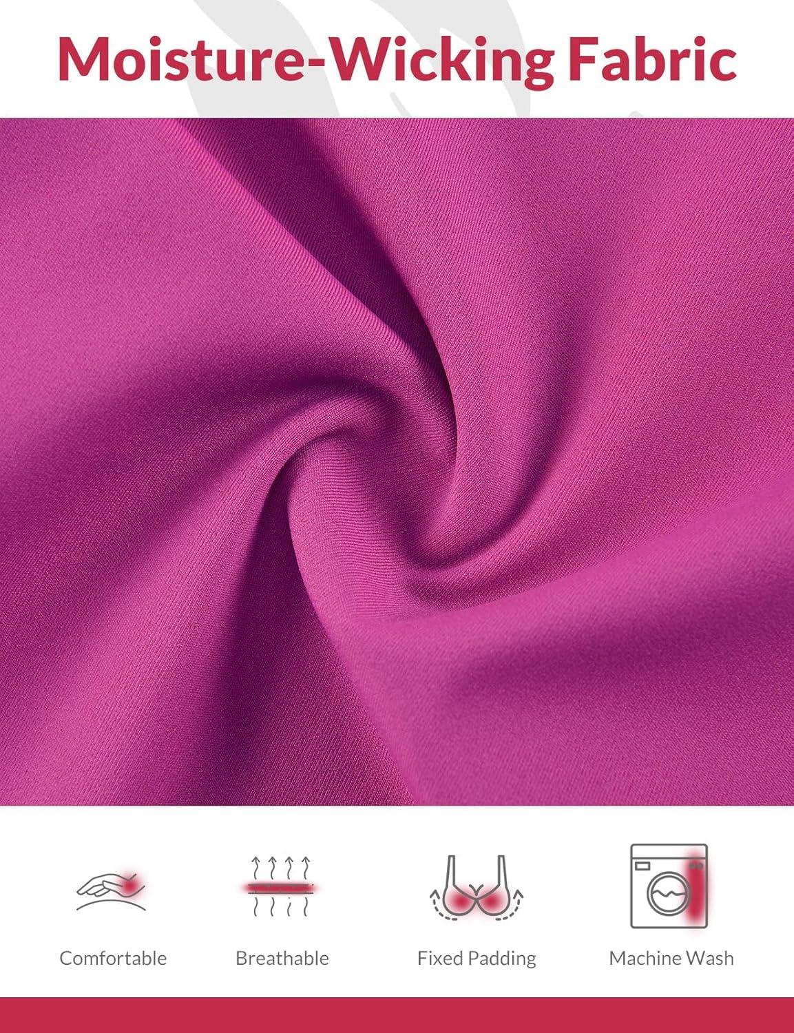 imagebaleaf Sweatleaf Adjustable Sports Bras for Women Padded Racerback Yoga Bra High Impact Molded Cup Workout Bra016rose Red