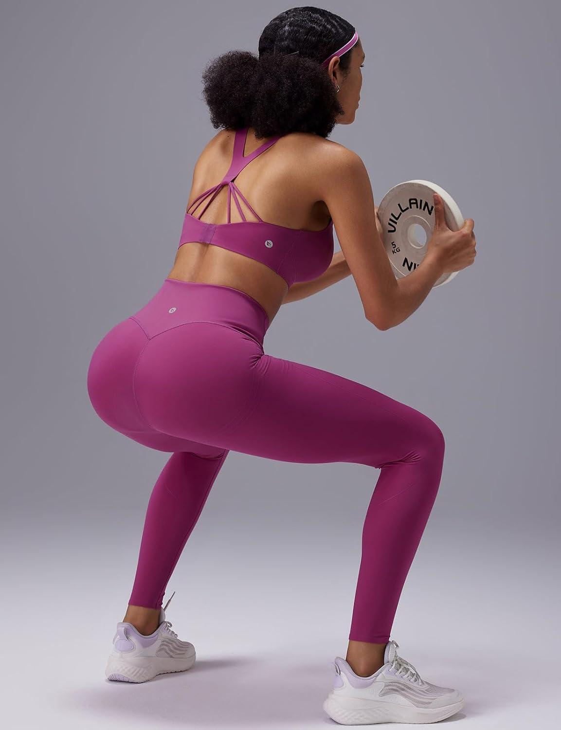 imagebaleaf Sweatleaf Adjustable Sports Bras for Women Padded Racerback Yoga Bra High Impact Molded Cup Workout Bra016rose Red