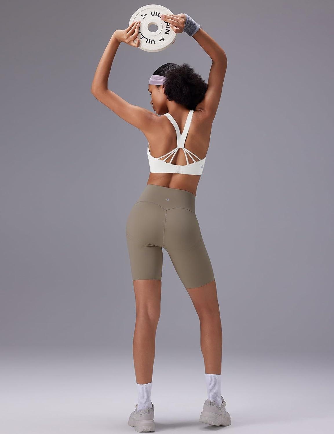 imagebaleaf Sweatleaf Adjustable Sports Bras for Women Padded Racerback Yoga Bra High Impact Molded Cup Workout Bra016white