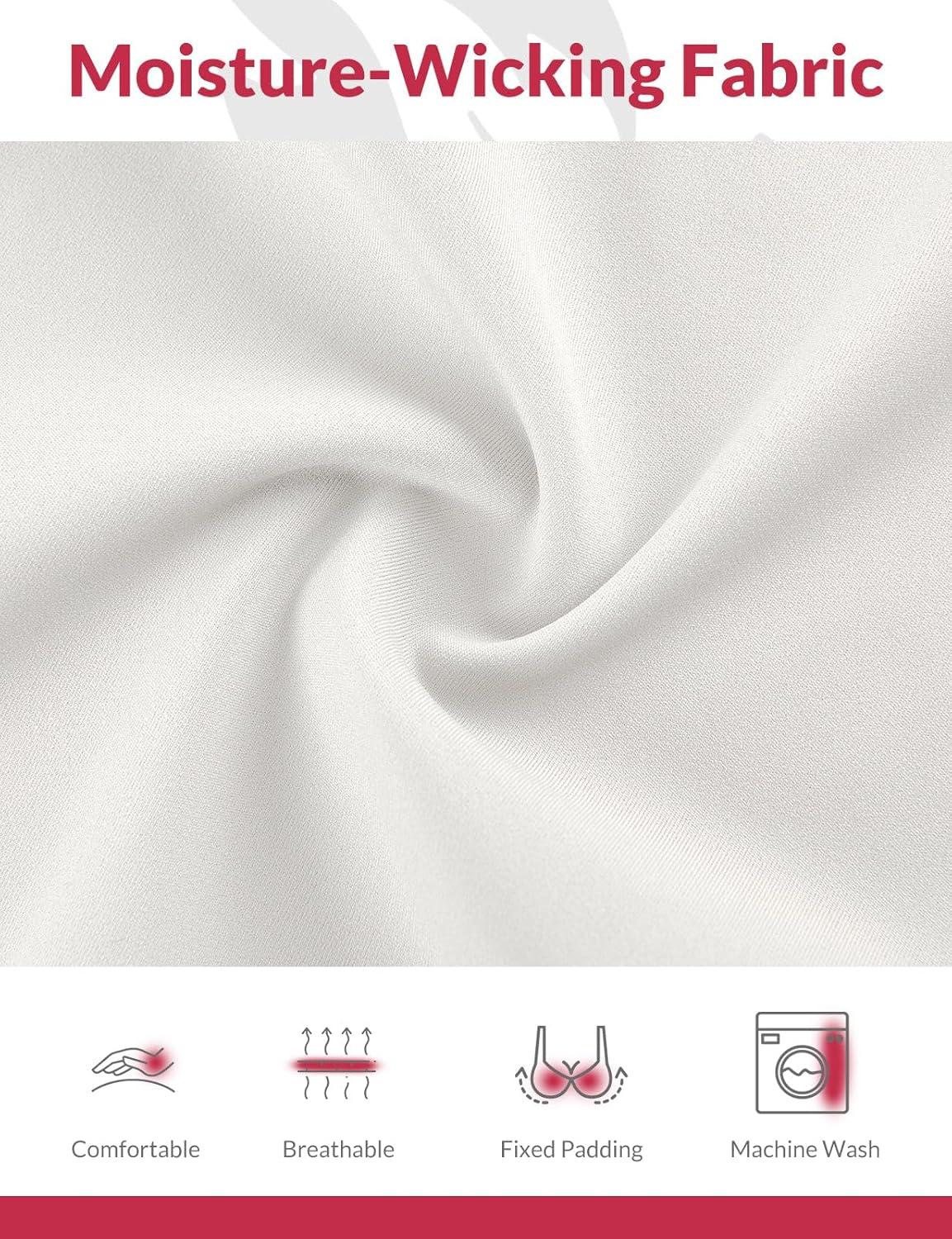 imagebaleaf Sweatleaf Adjustable Sports Bras for Women Padded Racerback Yoga Bra High Impact Molded Cup Workout Bra016white