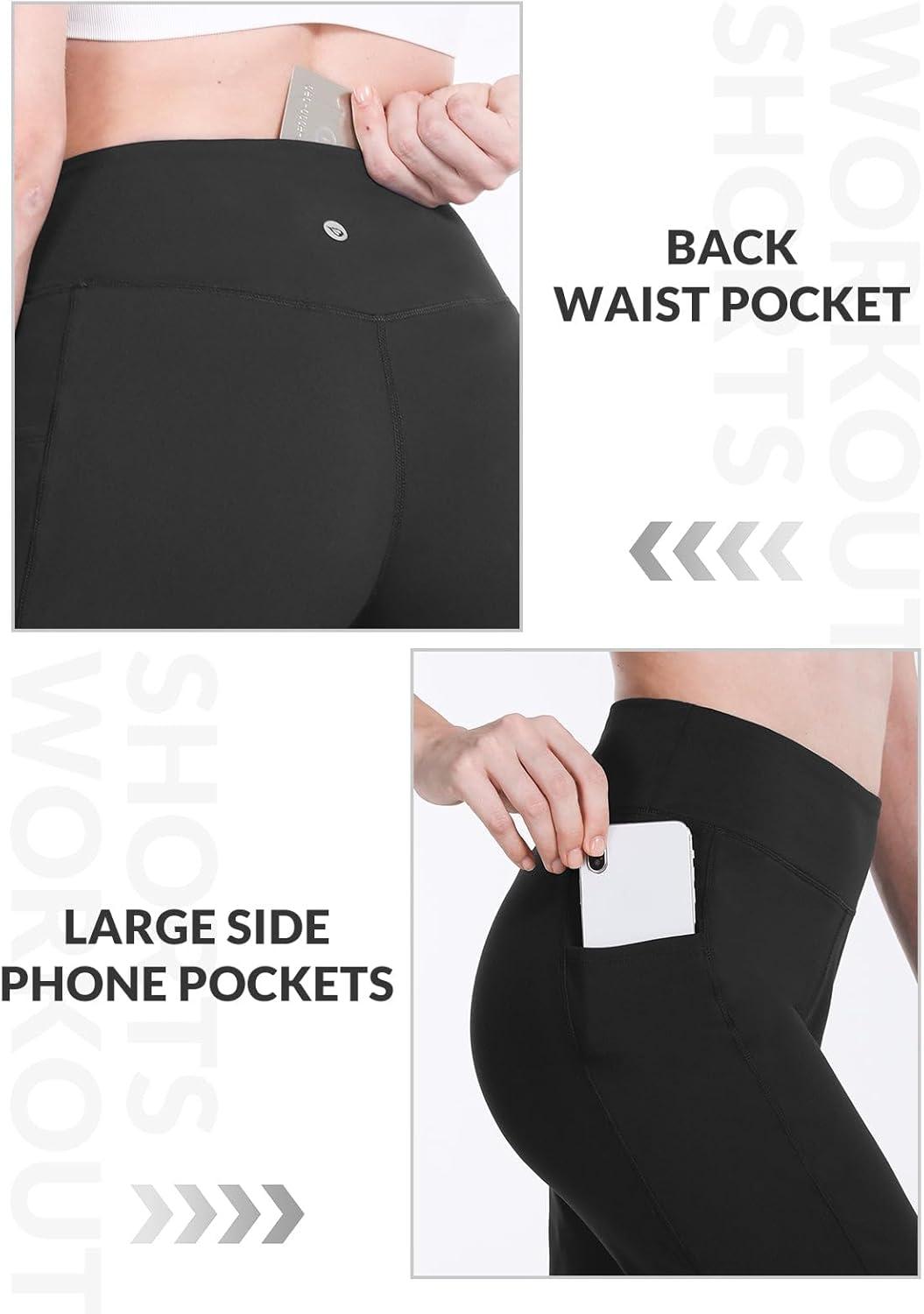 imagebaleaf Womens 10quot Long Bermuda Shorts Above Knee Length with 3 Pockets Walking Athletic Workout High Rise Yoga Running10black