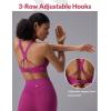 imagebaleaf Sweatleaf Adjustable Sports Bras for Women Padded Racerback Yoga Bra High Impact Molded Cup Workout Bra016rose Red