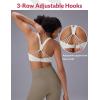 imagebaleaf Sweatleaf Adjustable Sports Bras for Women Padded Racerback Yoga Bra High Impact Molded Cup Workout Bra016white