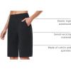imagebaleaf Womens 12quot Long Bermuda Shorts Knee Length Cotton Athletic Shorts Sweat Casual Lounge Walking Summer12black