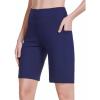 imagebaleaf Womens 10quot Long Bermuda Shorts Above Knee Length with 3 Pockets Walking Athletic Workout High Rise Yoga Running10navy Blue