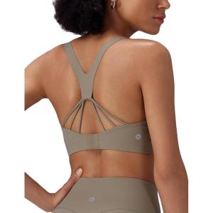 imagebaleaf Sweatleaf Adjustable Sports Bras for Women Padded Racerback Yoga Bra High Impact Molded Cup Workout Bra016khaki