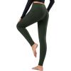 imagebaleaf Winter Clothing for Women Leggings Fleece Lined Tights Thermal Warm Thick Yoga Pants Cold Weather GearArmy Green