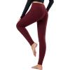 imagebaleaf Winter Clothing for Women Leggings Fleece Lined Tights Thermal Warm Thick Yoga Pants Cold Weather GearRuby Wine