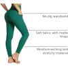 imagebaleaf Womens Leggings with Pockets 25quot V Cross Waist Workout Leggings Tummy Control Yoga Ankle PantsDark Green