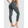 imagebaleaf Womens Leggings with Pockets 25quot V Cross Waist Workout Leggings Tummy Control Yoga Ankle PantsDark Grey