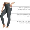 imagebaleaf Womens Leggings with Pockets 25quot V Cross Waist Workout Leggings Tummy Control Yoga Ankle PantsDark Grey
