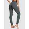 imagebaleaf Womens Leggings with Pockets 25quot V Cross Waist Workout Leggings Tummy Control Yoga Ankle PantsDark Grey