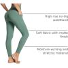 imagebaleaf Womens Leggings with Pockets 25quot V Cross Waist Workout Leggings Tummy Control Yoga Ankle PantsGreen