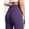 imagebaleaf Womens Leggings with Pockets 25quot V Cross Waist Workout Leggings Tummy Control Yoga Ankle PantsShadow Purple