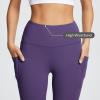 imagebaleaf Womens Leggings with Pockets 25quot V Cross Waist Workout Leggings Tummy Control Yoga Ankle PantsShadow Purple