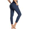 imagebaleaf Womens Leggings with Pockets 25quot V Cross Waist Workout Leggings Tummy Control Yoga Ankle PantsNavy