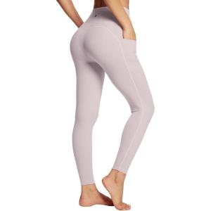 imagebaleaf Womens Leggings with Pockets 25quot V Cross Waist Workout Leggings Tummy Control Yoga Ankle PantsLight Purple